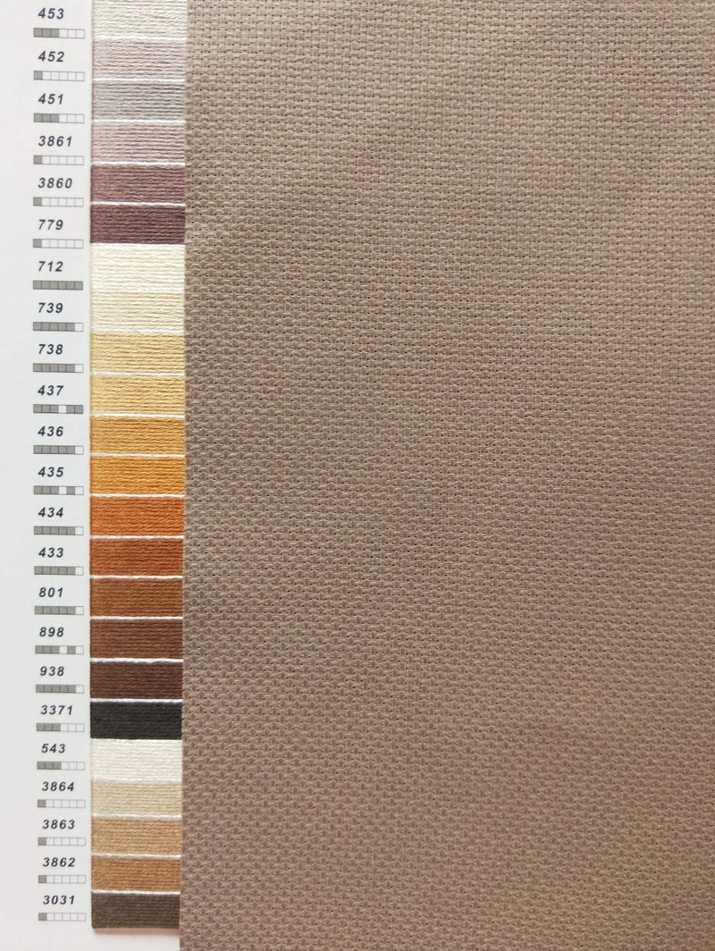 KCS 12" x 59" 14CT Counted Cotton Aida Cloth Cross Stitch Fabric (Natural-Light Straw) - Image 5